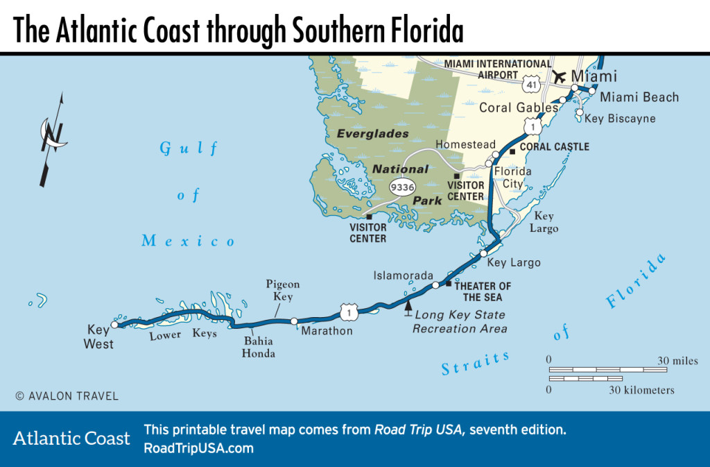 Atlantic Ocean Side Florida Beaches Map 