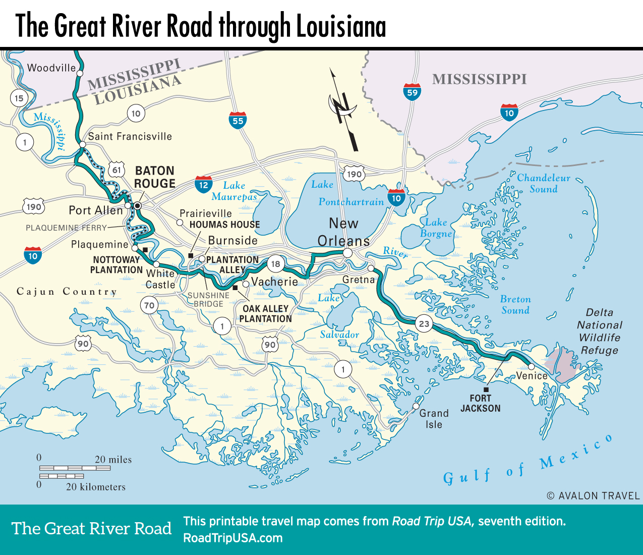 FREE Great River Road 10-State Mississippi River Map