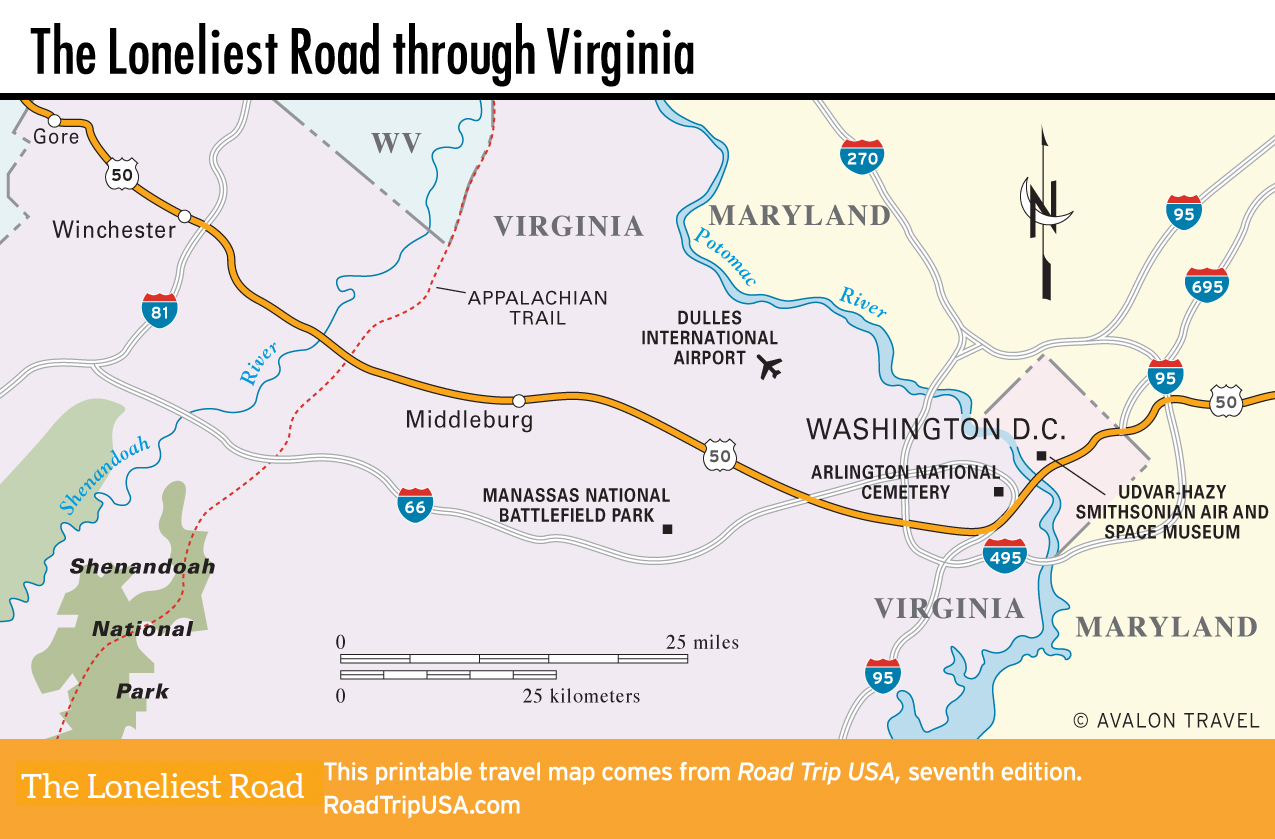 Route 50 Virginia Map The Loneliest Road Through Virginia | Road Trip Usa