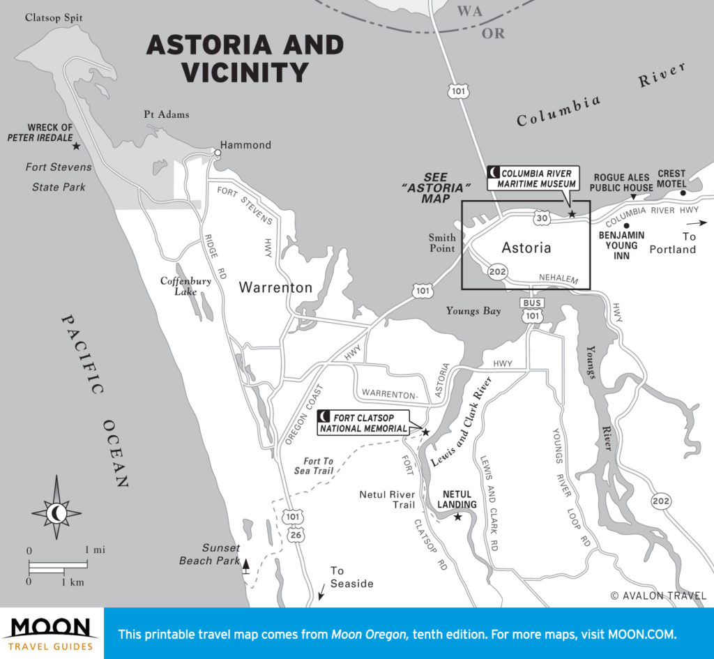 Map of Astoria, OR and Vicinity